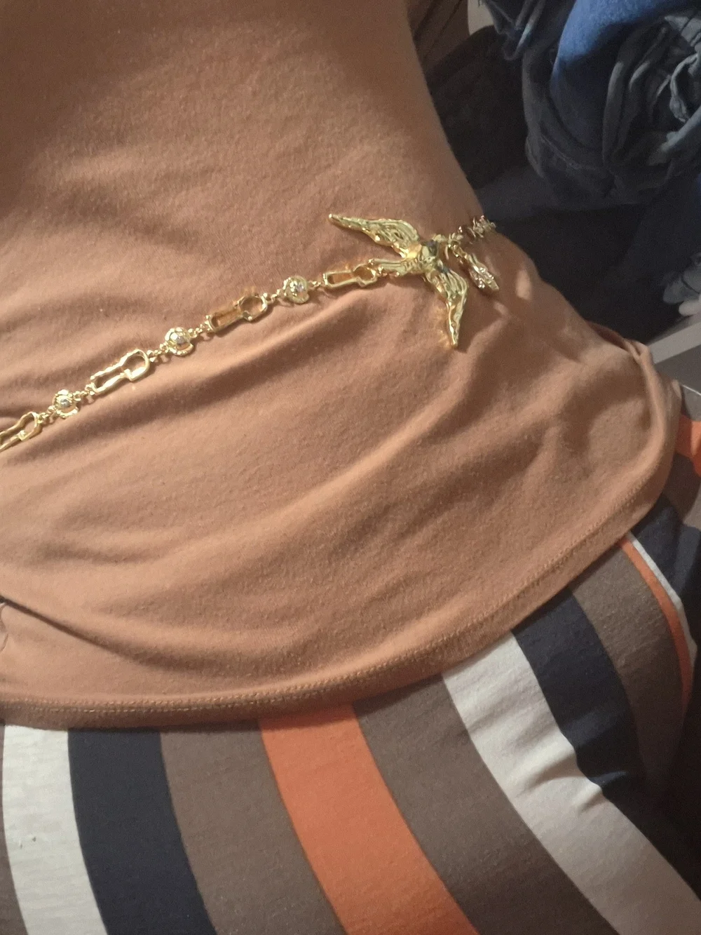 Unbranded Gold Dove Pendant Chain Belt